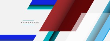 Vektör arkaplanı. Gölge efektli soyut örtüşen renk çizgileri tasarımı. Duvar kağıdı afişi için resim arkaplanı veya iniş sayfası