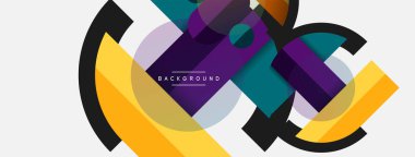 Yuvarlak geometrik şekiller çizgiler ve daireler. Duvar kağıdı afişi ya da iniş sayfası için vektör şablonu