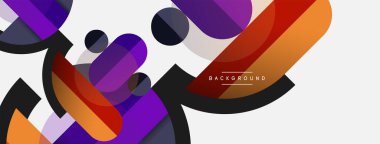 Yuvarlak geometrik şekiller çizgiler ve daireler. Duvar kağıdı afişi ya da iniş sayfası için vektör şablonu