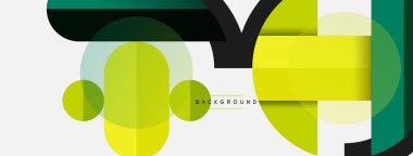 Geometrik şekiller bileşim soyut arkaplan. Çember çizgileri ve dikdörtgenler. Duvar kağıdı afişi veya iniş sayfası için vektör illüstrasyonu