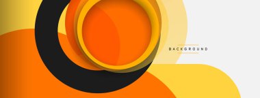 Çember ve yuvarlak şekiller soyut arkaplan. Duvar kağıdı afişi veya iniş sayfası için vektör illüstrasyonu