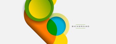 Yaratıcı geometrik duvar kağıdı. Asgari soyut arkaplan. Duvar kağıdı arkaplanı veya iniş sayfası için daire bileşimi vektör çizimi