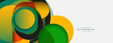 Vektör yuvarlak şekilli daireler minimum geometrik arkaplan. Duvar kağıdı afişi veya iniş sayfası için vektör illüstrasyonu