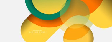 Vektör yuvarlak şekilli daireler minimum geometrik arkaplan. Duvar kağıdı afişi veya iniş sayfası için vektör illüstrasyonu