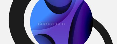 Yaratıcı geometrik duvar kağıdı. Asgari soyut arkaplan. Duvar kağıdı arkaplanı veya iniş sayfası için daire ve dalga kompozisyon vektör çizimi