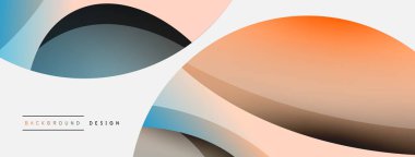 Yaratıcı geometrik duvar kağıdı. Asgari soyut arkaplan. Duvar kağıdı arkaplanı veya iniş sayfası için daire ve dalga kompozisyon vektör çizimi