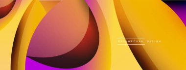 Yaratıcı geometrik duvar kağıdı. Asgari soyut arkaplan. Duvar kağıdı arkaplanı veya iniş sayfası için daire ve dalga kompozisyon vektör çizimi