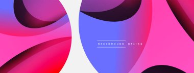 Yaratıcı geometrik duvar kağıdı. Asgari soyut arkaplan. Duvar kağıdı arkaplanı veya iniş sayfası için daire ve dalga kompozisyon vektör çizimi