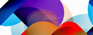 Yuvarlak üçgen çizgileri ve daireleri şekillendirir. Duvar kağıdı afişi arkaplanı veya iniş sayfası için Geometrik vektör çizimi