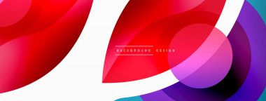 Renkli geometrik şekilli soyut arkaplan. Yuvarlak şekilli, daire ve çizgilerle çok güzel bir arka plan. Geometrik tasarım. Vektör illüstrasyonu