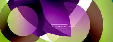 Yaratıcı geometrik duvar kağıdı. Asgari soyut arkaplan. Duvar kağıdı arkaplanı veya iniş sayfası için daire dalga ve yuvarlak şekiller kompozisyon vektör çizimi