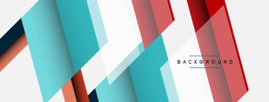 Vektör arkaplanı. Gölge efektli soyut örtüşen renk çizgileri tasarımı. Duvar kağıdı afişi için resim arkaplanı veya iniş sayfası