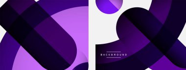 Geometrik soyut arkaplan. Duvar kağıdı arkaplanı veya iniş sayfası için yuvarlak şekiller, daireler, satır bileşimi