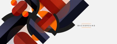 Yuvarlak geometrik şekiller çizgiler ve daireler. Duvar kağıdı afişi ya da iniş sayfası için vektör şablonu