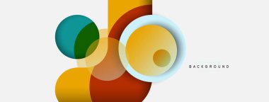 Yaratıcı geometrik duvar kağıdı. Asgari soyut arkaplan. Duvar kağıdı arkaplanı veya iniş sayfası için daire bileşimi vektör çizimi