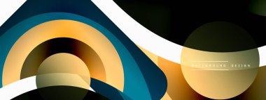 Yaratıcı geometrik duvar kağıdı. Asgari soyut arkaplan. Duvar kağıdı arkaplanı veya iniş sayfası için daire dalga ve yuvarlak şekiller kompozisyon vektör çizimi