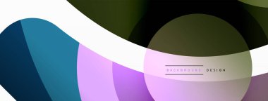 Renkli geometrik şekilli soyut arkaplan. Yuvarlak şekilli, daire ve çizgilerle çok güzel bir arka plan. Geometrik tasarım. Vektör illüstrasyonu