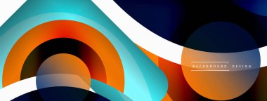 Yaratıcı geometrik duvar kağıdı. Asgari soyut arkaplan. Duvar kağıdı arkaplanı veya iniş sayfası için daire dalga ve yuvarlak şekiller kompozisyon vektör çizimi