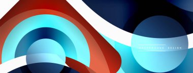 Yaratıcı geometrik duvar kağıdı. Asgari soyut arkaplan. Duvar kağıdı arkaplanı veya iniş sayfası için daire dalga ve yuvarlak şekiller kompozisyon vektör çizimi