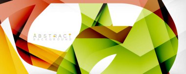 Geometrik soyut arkaplan - beyaz üzerine çok renkli soyut şekiller. Duvar Kağıdı, Sancak, Arkaplan, İniş Sayfası için Vektör İllüstrasyonu