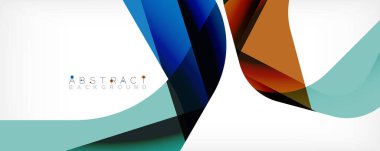 Asgari soyut arkaplan - beyaz üzerine gölge çizgileri ile örtüşen renk şekilleri. Duvar Kağıdı, Sancak, Arkaplan, İniş Sayfası için Vektör İllüstrasyonu