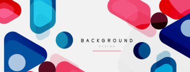 Soyut yuvarlak geometrik şekiller ve daireler. Duvar kağıdı, afiş, arkaplan veya iniş için moda tekno iş şablonu