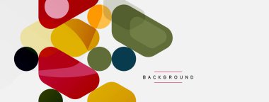 Soyut yuvarlak geometrik şekiller ve daireler. Duvar kağıdı, afiş, arkaplan veya iniş için moda tekno iş şablonu