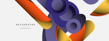 Soyut arkaplan. Minimum geometrik daireler ve koyu gölgeli yuvarlak şekiller. Duvar kağıdı afişi veya arkaplan için moda teknoloji iş şablonu