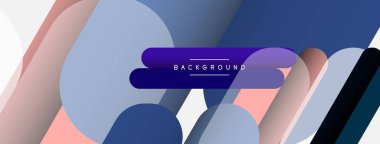 Soyut arkaplan. Yuvarlak şekiller, gri arkaplanda çizgiler. Duvar kağıdı afişi veya iniş sayfası için vektör illüstrasyonu