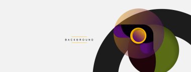 Çember ve yuvarlak şekiller soyut arkaplan. Duvar kağıdı afişi veya iniş sayfası için vektör illüstrasyonu