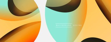 Yaratıcı geometrik duvar kağıdı. Asgari soyut arkaplan. Duvar kağıdı arkaplanı veya iniş sayfası için daire ve dalga kompozisyon vektör çizimi