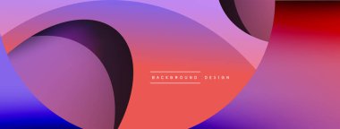 Yaratıcı geometrik duvar kağıdı. Asgari soyut arkaplan. Duvar kağıdı arkaplanı veya iniş sayfası için daire ve dalga kompozisyon vektör çizimi