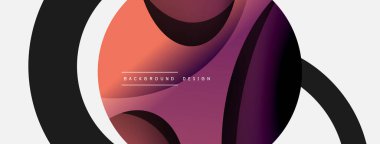 Yaratıcı geometrik duvar kağıdı. Asgari soyut arkaplan. Duvar kağıdı arkaplanı veya iniş sayfası için daire ve dalga kompozisyon vektör çizimi