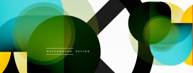 Yaratıcı geometrik duvar kağıdı. Asgari çember üçgen ve kare çizgi soyut arkaplan. Duvar kağıdı afişi veya iniş sayfası için vektör illüstrasyonu