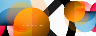 Yaratıcı geometrik duvar kağıdı. Asgari çember üçgen ve kare çizgi soyut arkaplan. Duvar kağıdı afişi veya iniş sayfası için vektör illüstrasyonu