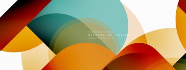 Yuvarlak üçgen çizgileri ve daireleri şekillendirir. Duvar kağıdı afişi arkaplanı veya iniş sayfası için Geometrik vektör çizimi