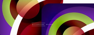 Yaratıcı geometrik duvar kağıdı. Asgari soyut arkaplan. Duvar kağıdı arkaplanı veya iniş sayfası için daire dalga ve yuvarlak şekiller kompozisyon vektör çizimi