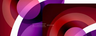 Yaratıcı geometrik duvar kağıdı. Asgari soyut arkaplan. Duvar kağıdı arkaplanı veya iniş sayfası için daire dalga ve yuvarlak şekiller kompozisyon vektör çizimi