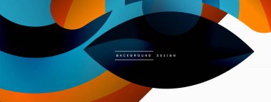 Renkli geometrik şekilli soyut arkaplan. Yuvarlak şekilli, daire ve çizgilerle çok güzel bir arka plan. Geometrik tasarım. Vektör illüstrasyonu