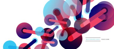 Çizgi noktaları geometrik soyut arkaplan bağlantıları. Çizgilerle birbirine bağlı çemberler. Duvar kağıdı, afiş, arkaplan veya iniş için moda tekno iş şablonu