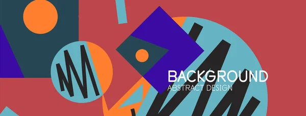 Abstracte achtergrond met blokken, lijnen, geometrische vormen. Techno of business concept voor behang, banner, achtergrond, landing page — Stockvector