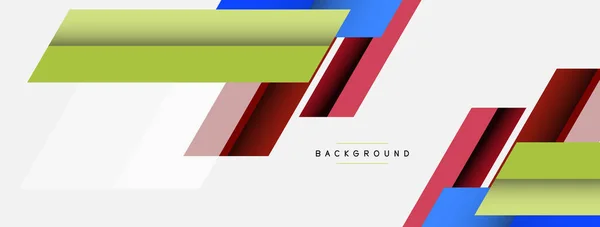 Vector background. Abstract overlapping color lines design with shadow effects. Illustration for wallpaper banner background or landing page — Stock Vector