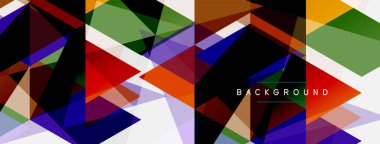 Renkli üçgen bileşimi, geometrik soyut arkaplan. Tekno veya iş konsepti, duvar kağıdı, afiş, arkaplan, iniş sayfası deseni