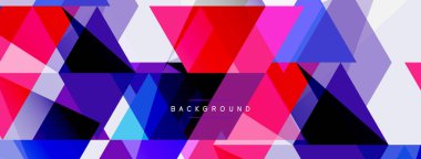 Renkli üçgen bileşimi, geometrik soyut arkaplan. Tekno veya iş konsepti, duvar kağıdı, afiş, arkaplan, iniş sayfası deseni