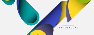 Soyut arkaplan. Minimum geometrik daireler ve koyu gölgeli yuvarlak şekiller. Duvar kağıdı afişi veya arkaplan için moda teknoloji iş şablonu