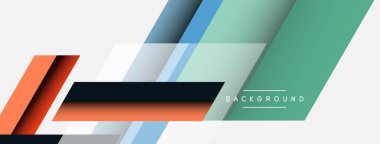 Vektör arkaplanı. Gölge efektli soyut örtüşen renk çizgileri tasarımı. Duvar kağıdı afişi için resim arkaplanı veya iniş sayfası