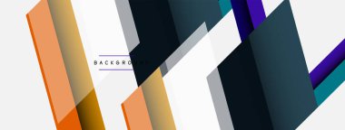 Vektör arkaplanı. Gölge efektli soyut örtüşen renk çizgileri tasarımı. Duvar kağıdı afişi için resim arkaplanı veya iniş sayfası