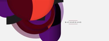 Çember ve yuvarlak şekiller soyut arkaplan. Duvar kağıdı afişi veya iniş sayfası için vektör illüstrasyonu