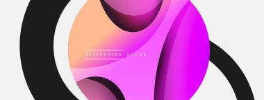 Yaratıcı geometrik duvar kağıdı. Asgari soyut arkaplan. Duvar kağıdı arkaplanı veya iniş sayfası için daire ve dalga kompozisyon vektör çizimi