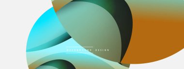 Yaratıcı geometrik duvar kağıdı. Asgari soyut arkaplan. Duvar kağıdı arkaplanı veya iniş sayfası için daire ve dalga kompozisyon vektör çizimi